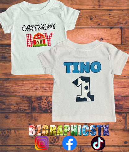 FARM THEME BIRTHDAY SHIRTS