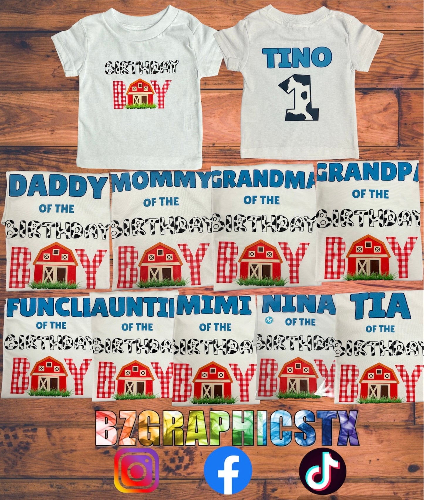 FARM THEME BIRTHDAY SHIRTS