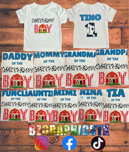 FARM THEME BIRTHDAY SHIRTS