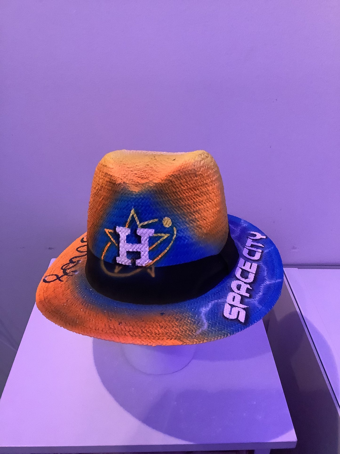 Custom Airbrush Astros Hat