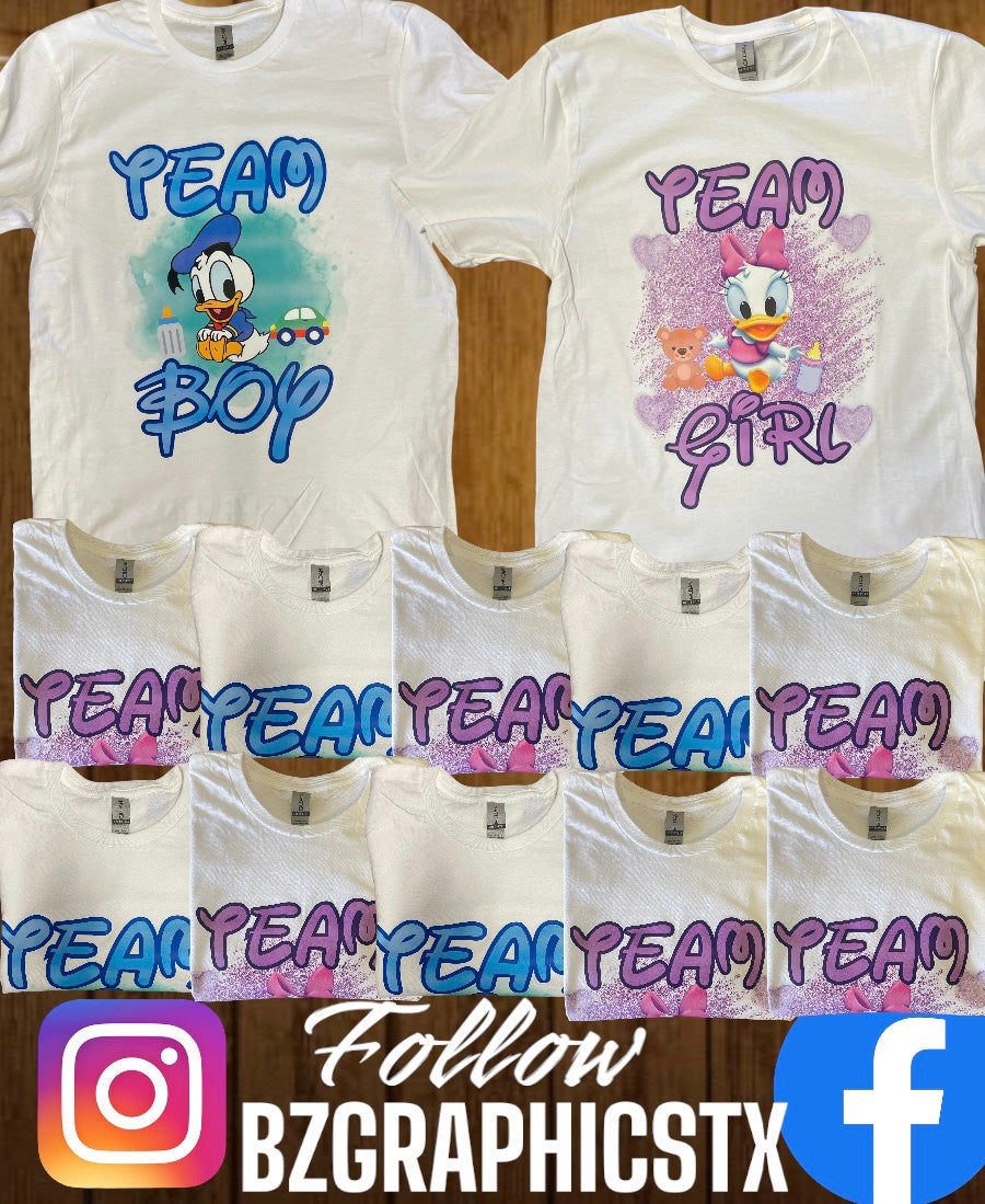 Donald & Daisy Gender Reveal Shirts