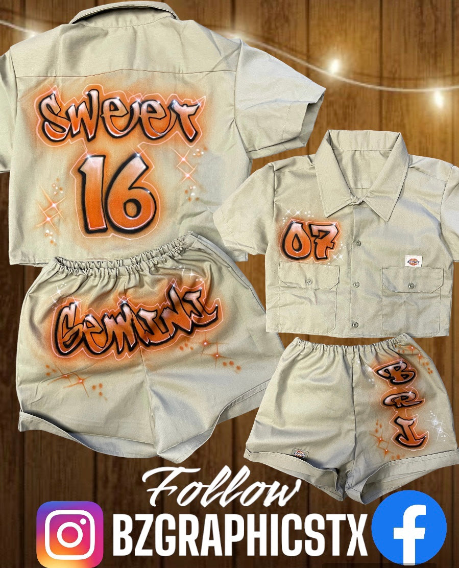 **Local Customers** Custom Airbrushed Sweet 16 Outfits Designs