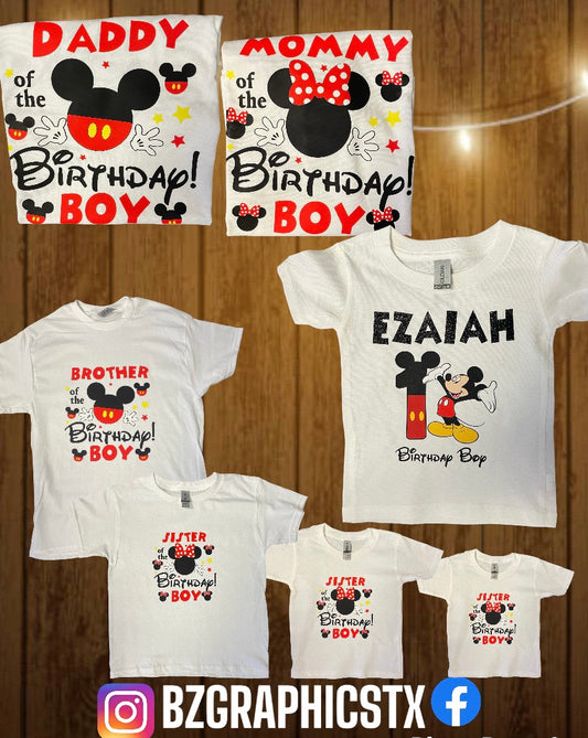 Custom Mickey Mouse Birthday Shirts